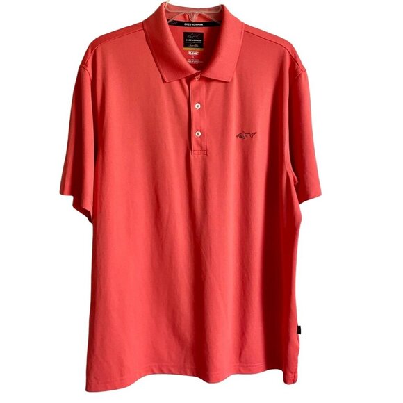 Greg Norman for Tasso Elba Five Iron Orange Polo Shirt with Play Dry Men's Large - Picture 1 of 8